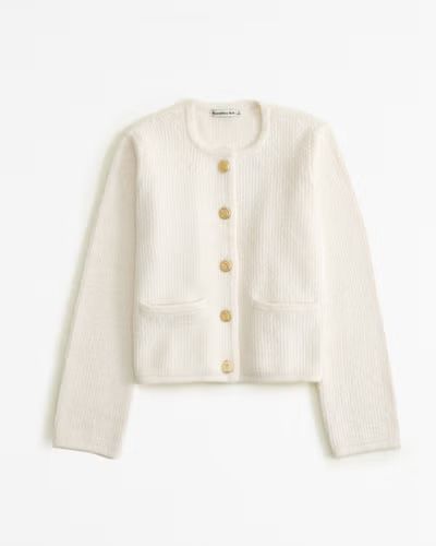 Collarless Sweater Cardigan | Abercrombie & Fitch (US)
