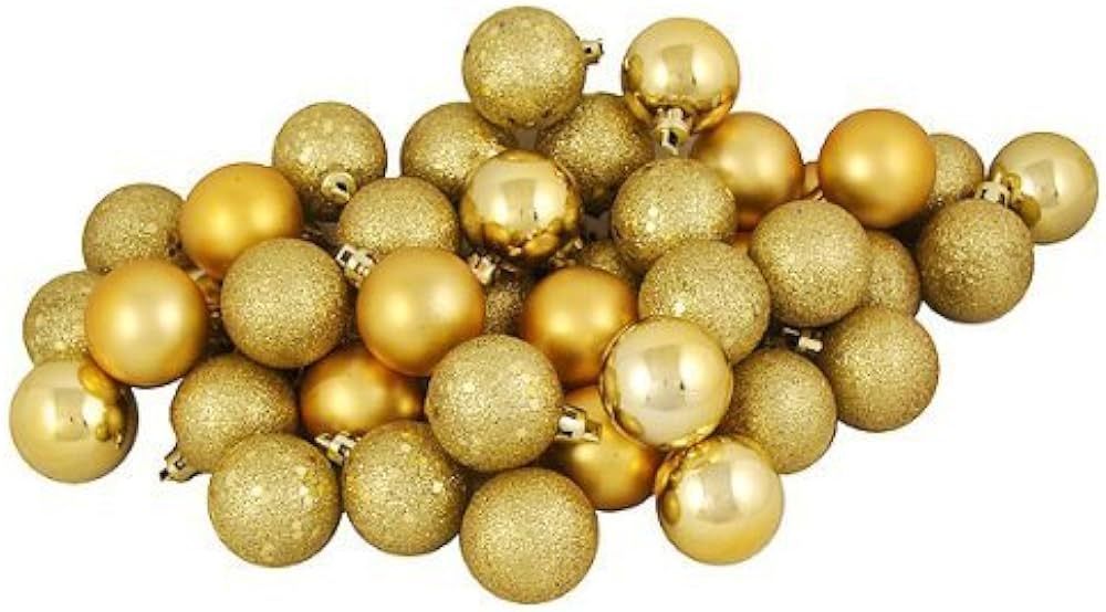 Kipokalor Gold Christmas Tree Ball Ornaments Mini Shatterproof Satin Shiny and Glitter Finish Bul... | Amazon (US)