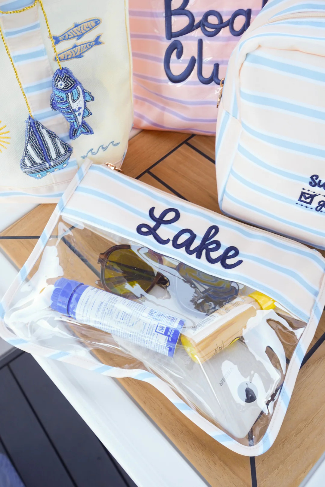 Lake - Butter & Blue Clear Pouch | KenzKustomz