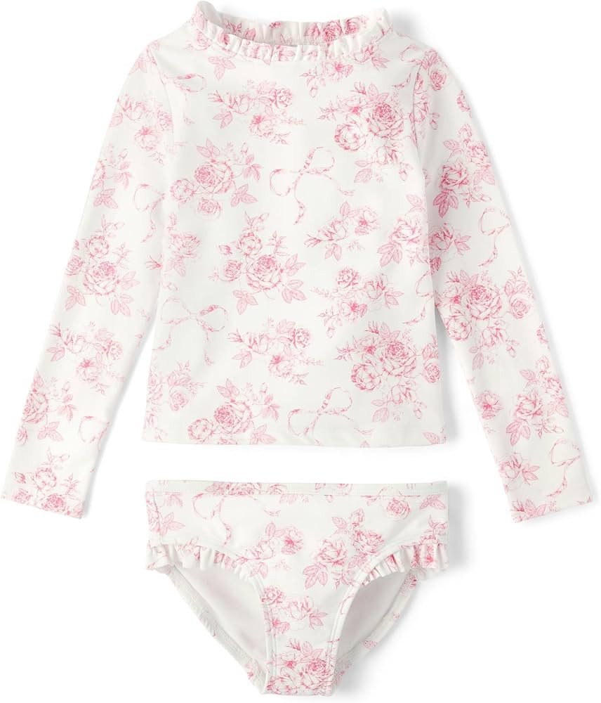 Gymboree Girls' and Toddler 2-piece Rashguard Swimset | Amazon (US)