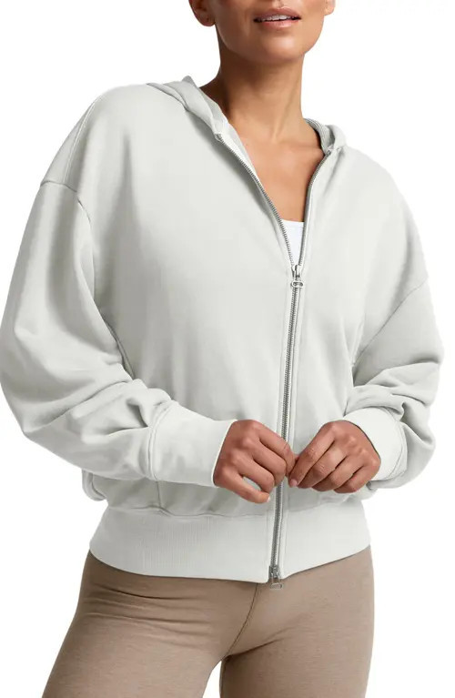 Beyond Yoga Fade Out Full Zip Hoodie in Washed Vintage White at Nordstrom, Size X-Small | Nordstrom