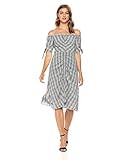 Sam Edelman Women's Off The Shoulder Plaid Dress, Black/White, 2 | Amazon (US)