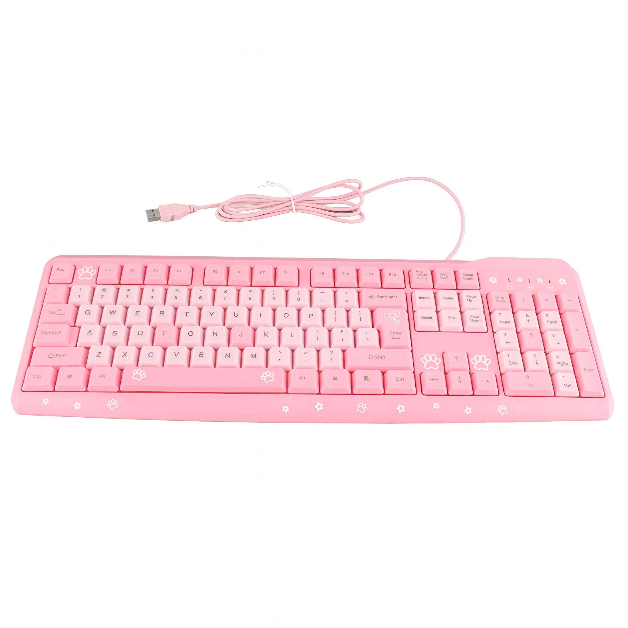 GJX Keyboard USB Wired UltraThin Cute Cartoon for Home Office Laptop Computer Universal (Pink) | Walmart (US)