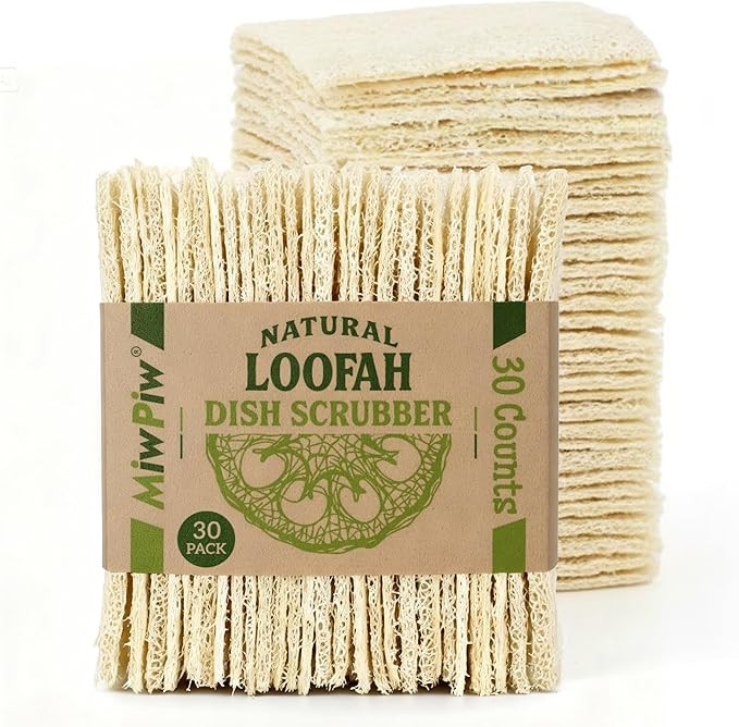 Natural Loofah Dish Sponge (Pack 30) Multipurpose Dish Sponges - 100% Biodegradable Compostable D... | Amazon (US)
