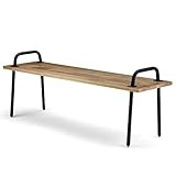 SIMPLIHOME Berkeley SOLID MANGO WOOD 55 inch Wide Entryway Bench with Sturdy Black Metal Legs, Mu... | Amazon (US)