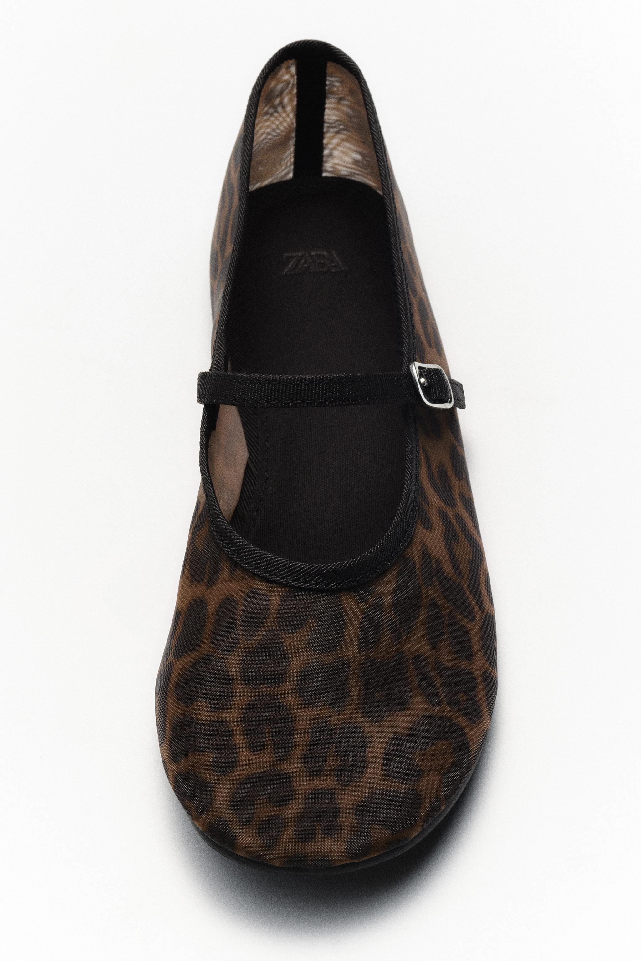 ANIMAL PRINT ORGANZA BALLET FLATS | Zara US