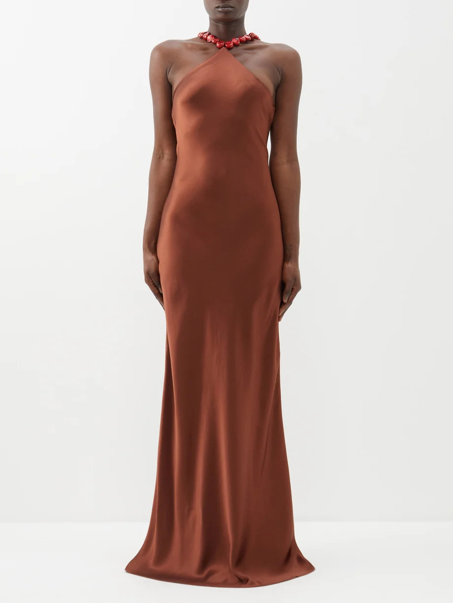 Cadence halterneck satin dress | Matches (UK)