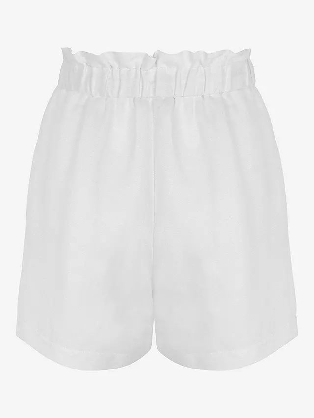 Mint Velvet Paperbag Waist Linen Blend Shorts, White Ivory | John Lewis (UK)