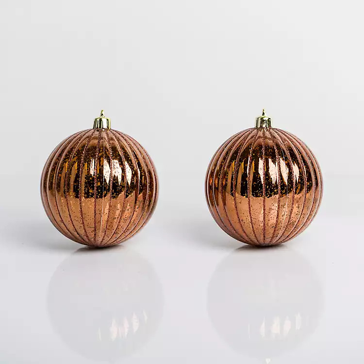 Chocolate Ridged 4 in. Tree Ornaments, Set of 2 | Kirkland's Home