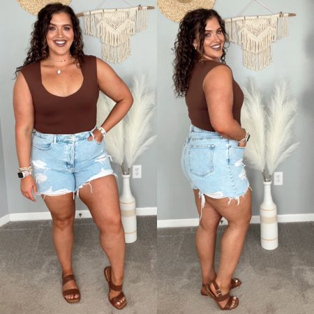 Midsize Summer sandal styling for casual outfit ☀️🌴🥂
Bodysuit: XL
Shorts: 32 
Shoes run TTS
#midsizeoutfits #summerstyle #casualoutfit #casualstyle #ootd #bodysuit #shorts #sandals #neutralstyle #basics #vacationoutfit #howtostyle 

#LTKSeasonal #LTKcurves #LTKshoecrush