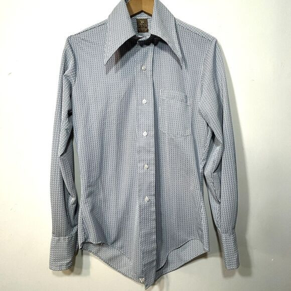 Vtg 70s Bardon Jandy Place Mens Shirt S 14 1/2 x 33 Disco Long Sleeve Button | Poshmark