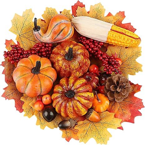 DomeStar 49 Pcs Thanksgiving Artificial Pumpkins Home Decoration Set,Mini Halloween Decorations F... | Amazon (US)