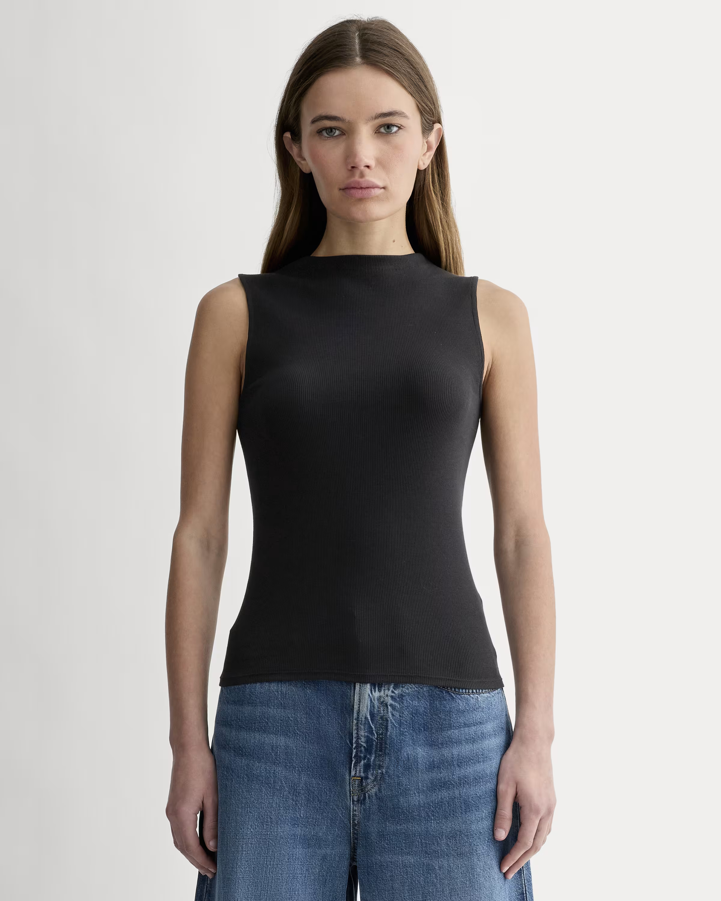The Luxe Rib Funnel-Neck Tank | Everlane