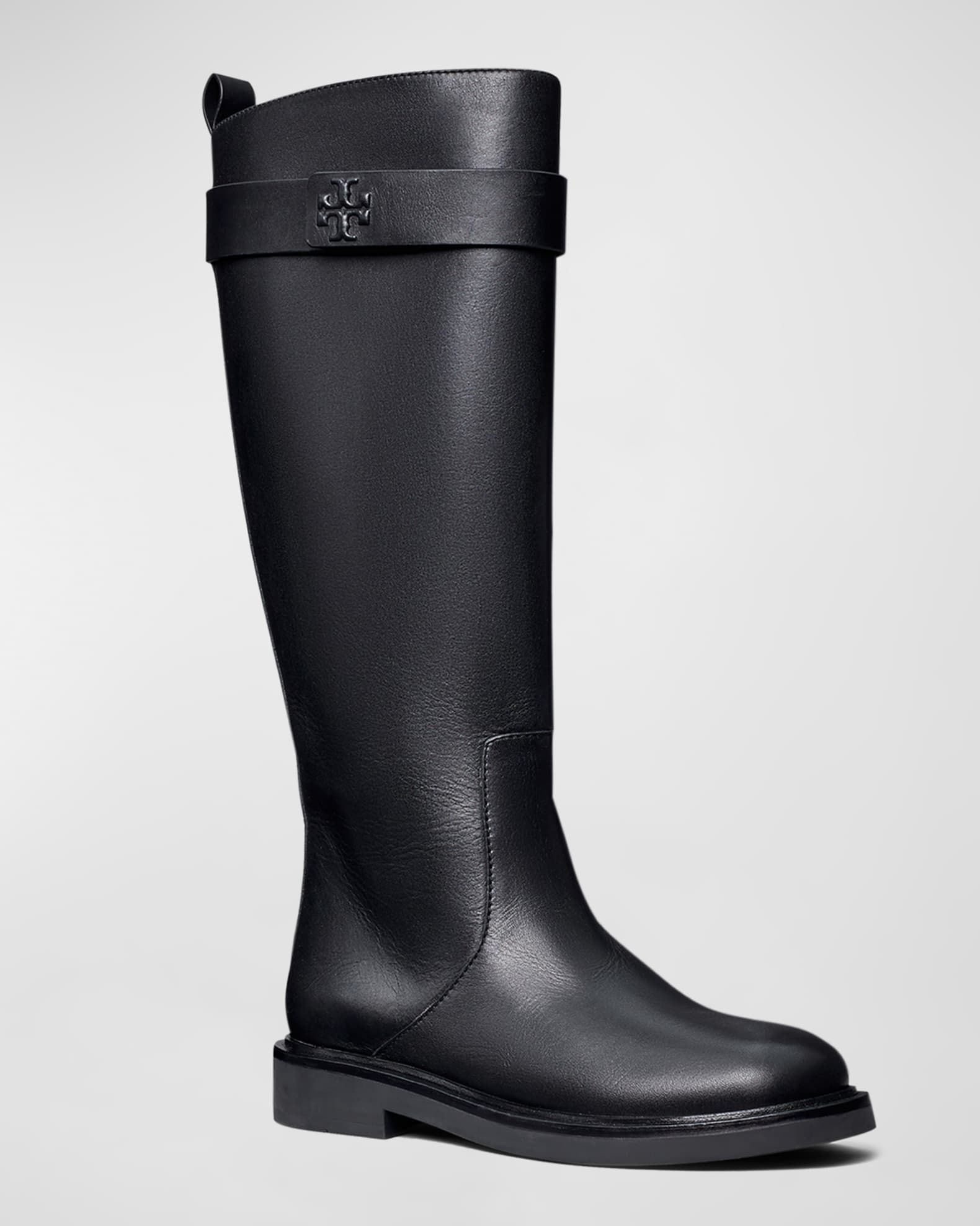 Double T Leather Tall Utility Boots | Neiman Marcus