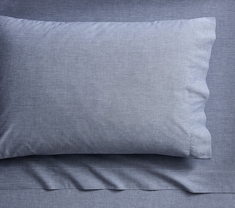 Chambray Solid Organic Cotton Sheet Set | Pottery Barn Kids