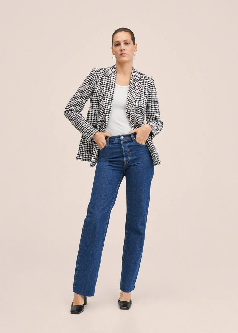 Houndstooth suit blazer -  Women | Mango USA | MANGO (US)