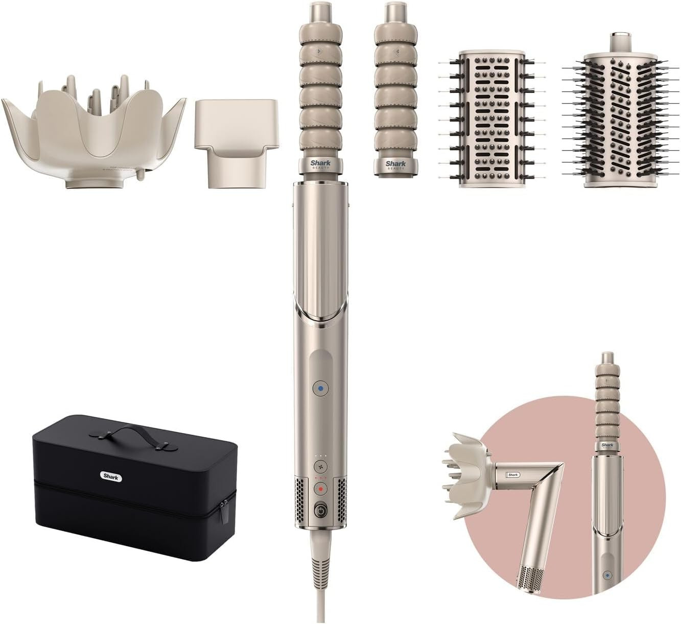 Shark FlexStyle 5-in-1 Air Styler & Hair Dryer with Auto-Wrap Curlers, Paddle Brush, Oval Brush, ... | Amazon (UK)