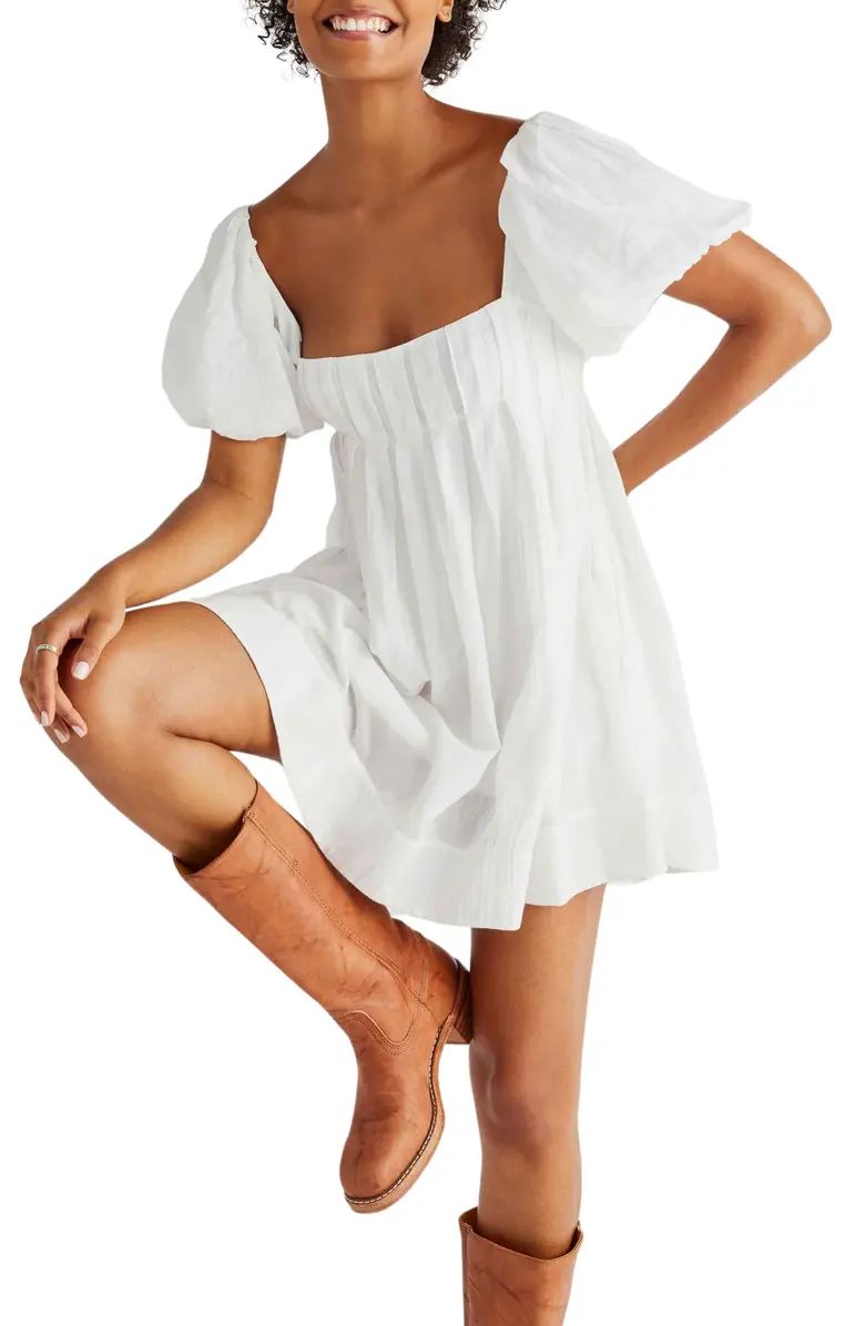 free-est Marina Tie Back Cotton Crinkle Babydoll Dress | Nordstrom