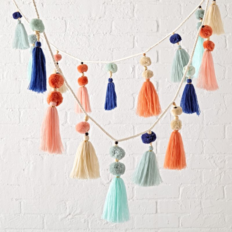 Pastel Tassel Garland + Reviews | Crate & Kids | Crate & Barrel