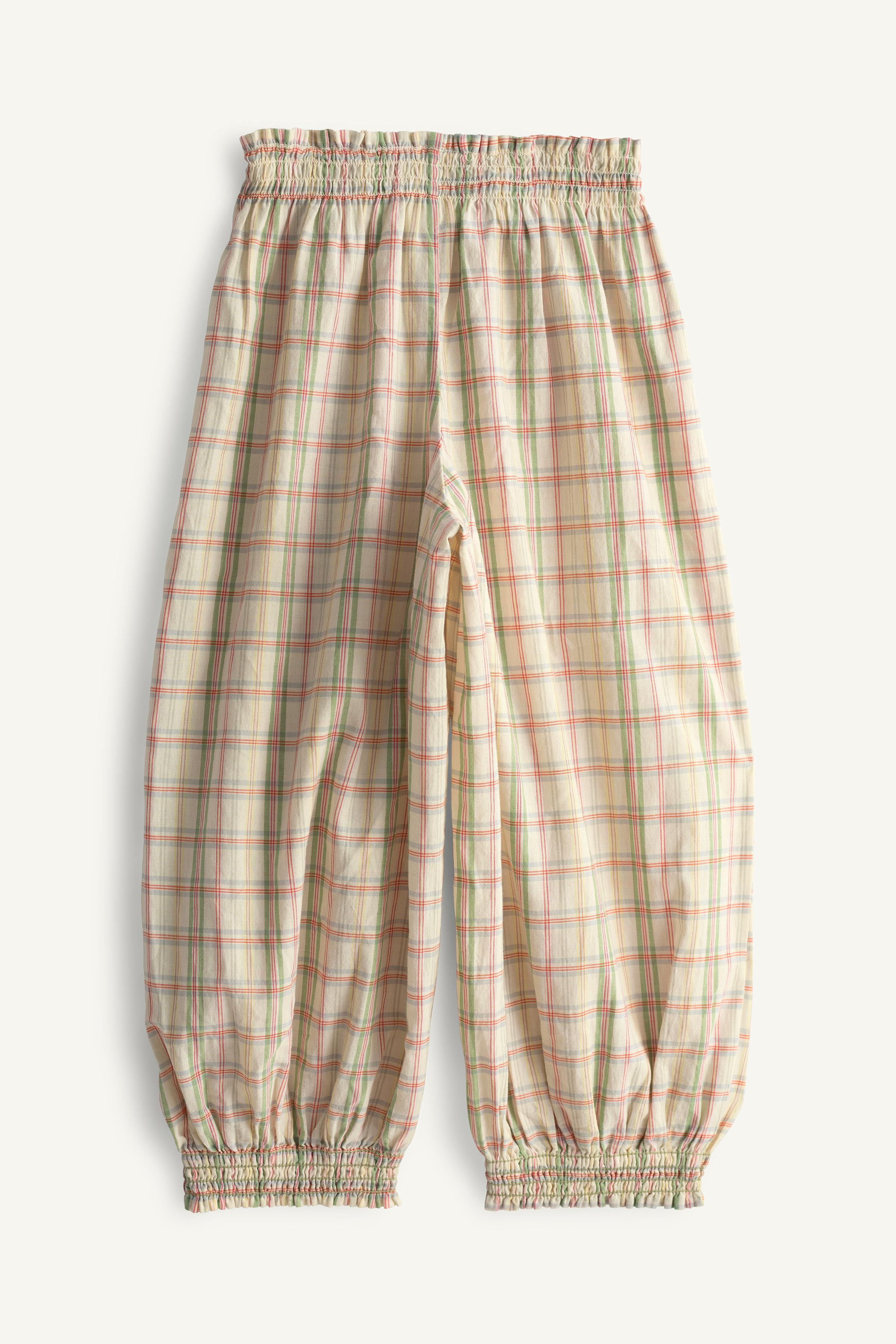 LIMITED EDITION EMBROIDERED PLAID AND FLORAL BLOOMERS | Zara US