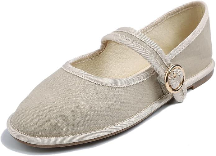 FEVERSOLE Women's Soft Breathable Mary Jane Memory Foam Cushioned Comfort Round Toe Metal Buckle ... | Amazon (US)