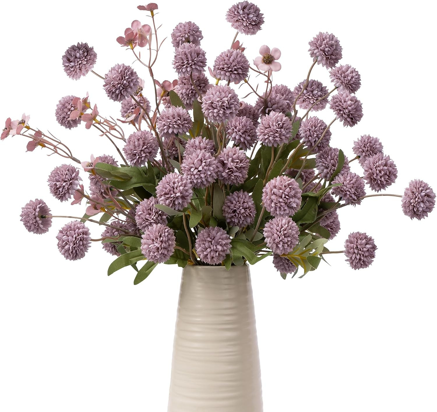 Mixed 10 Pcs Artificial Pompon Mum Set-8 Chrysanthemum & 2 Rose Red Daisy, Purple Silk Faux Flower for Vase Fall Floral Arrangements Wedding Centerpiece DIY Home Indoor Outdoor Decor (No Vase) | Amazon (US)