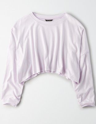 AE Studio Long Sleeve Cropped T-Shirt | American Eagle Outfitters (US & CA)