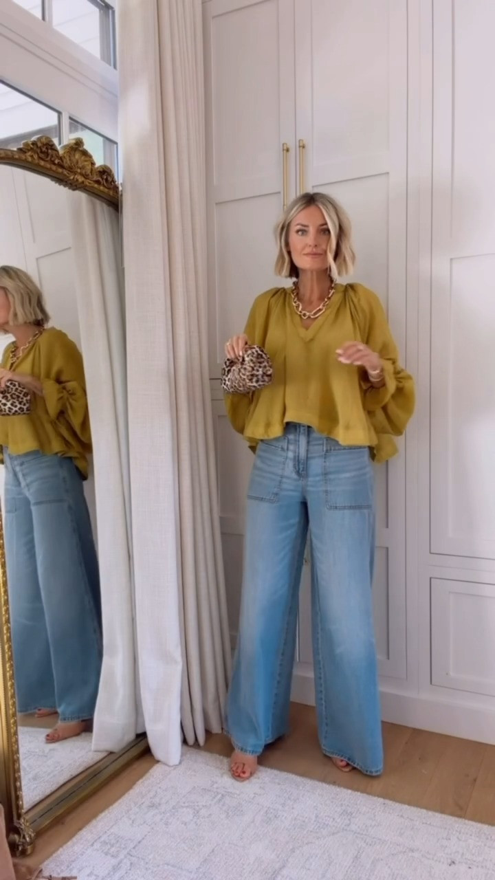 Love this look for a night out with the girls or date night! This chartreuse top is 10/10 😍 These jeans look designer but they are actually from Target! Wearing XS/2! 

Loverly Grey, wide leg jeans, Target, Labor Day sales, date night, fall outfit, girls night out

 

 #LTKootd #LTKSeasonal