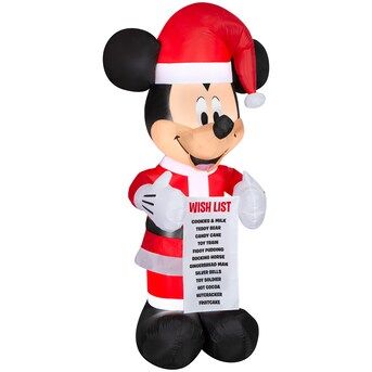 Disney 6-ft Lighted Mickey Mouse Christmas Inflatable | Lowe's