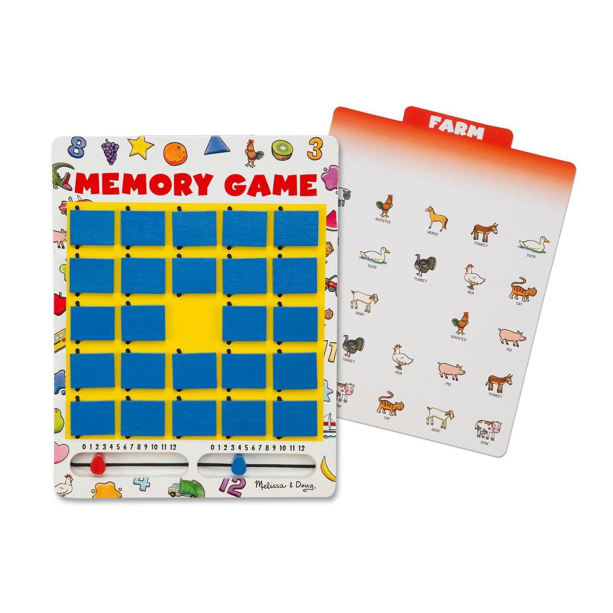 Melissa & Doug Flip to Win Travel Memory Game - Wooden Game Board, 7 Double-Sided Cards | Target