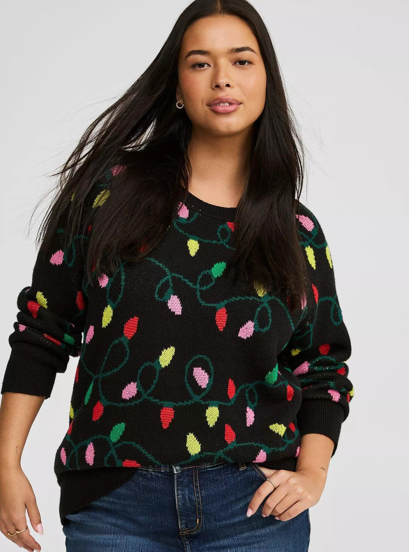Lights Pullover Crew Raglan Sweater | Torrid (US & Canada)