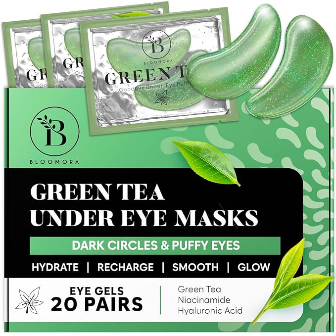 Green Tea Under Eye Patches (20 Pairs) - Dark Circles & Puffiness Treatment - Hydrating Green Tea... | Amazon (US)