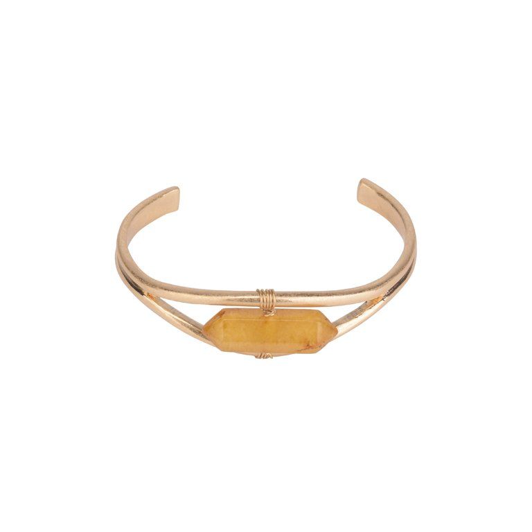 The Pioneer Woman Gold with Yellow Crystal Cuff Bracelet | Walmart (US)