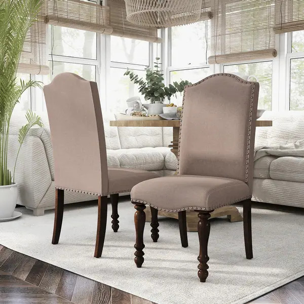Ketz Taupe Fabric Dining Chairs (Set of 2) by Furniture of America - Bed Bath & Beyond - 11069935 | Bed Bath & Beyond