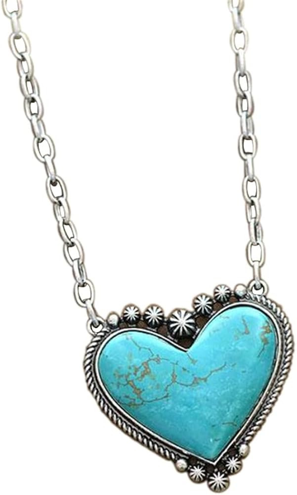 Fuqimanman2020 Western Turquoise Cowboy Cowgilrs Lightning Pendant Necklace Bull Head Bar Y Neckl... | Amazon (US)