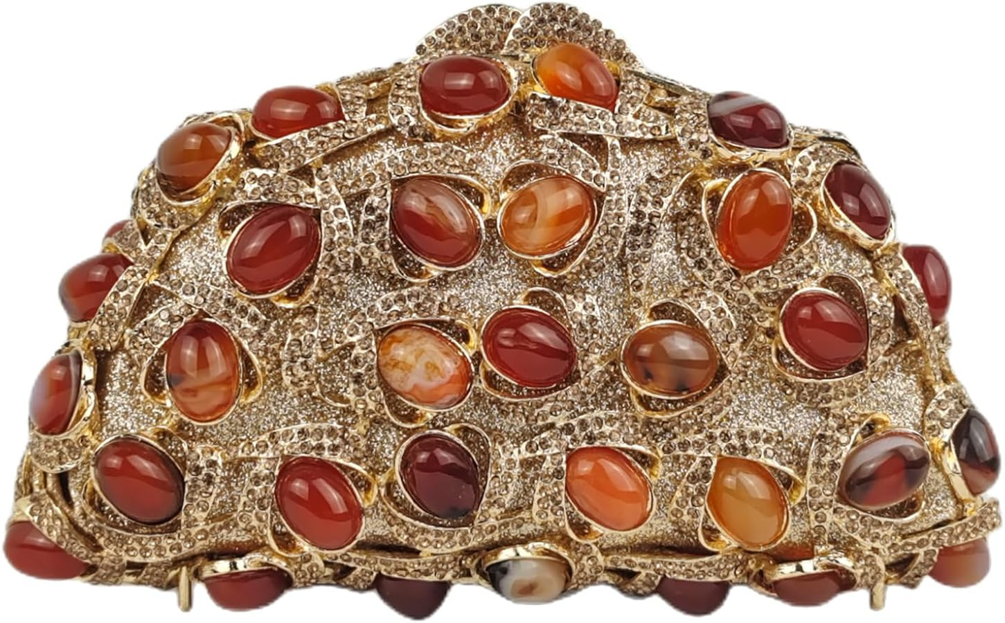 HUANG ZHUANG Luxury Crystal Clutch Women Amber Agate Stones Purses Handbag Glitter Rhinestone Eve... | Amazon (US)