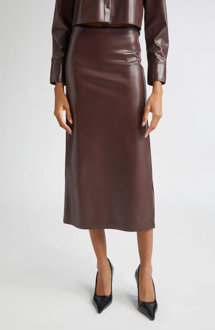 Alice + Olivia Maeve Faux Leather Midi Skirt | Nordstrom | Nordstrom