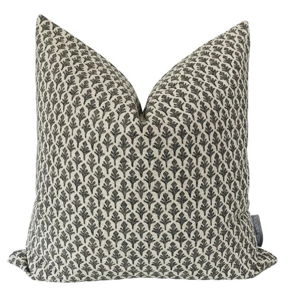 Charcoal Leaf  Gray Pillow Cover Charcoal Pillow Decorative | Etsy | Etsy (US)