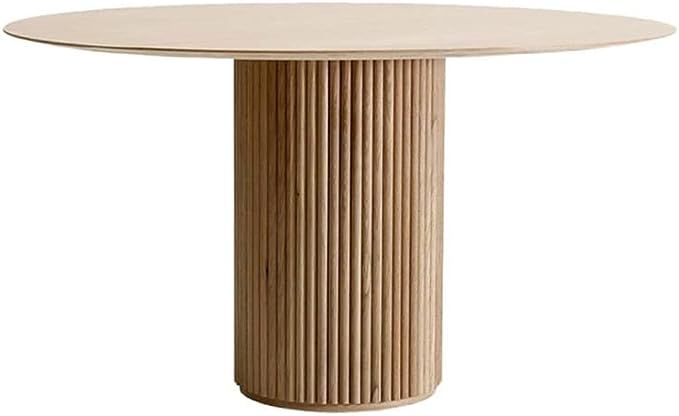 LAKIQ Modern Solid Wood Round Kitchen Dining Table Contemporary Dining Room Table with Pedestal B... | Amazon (US)