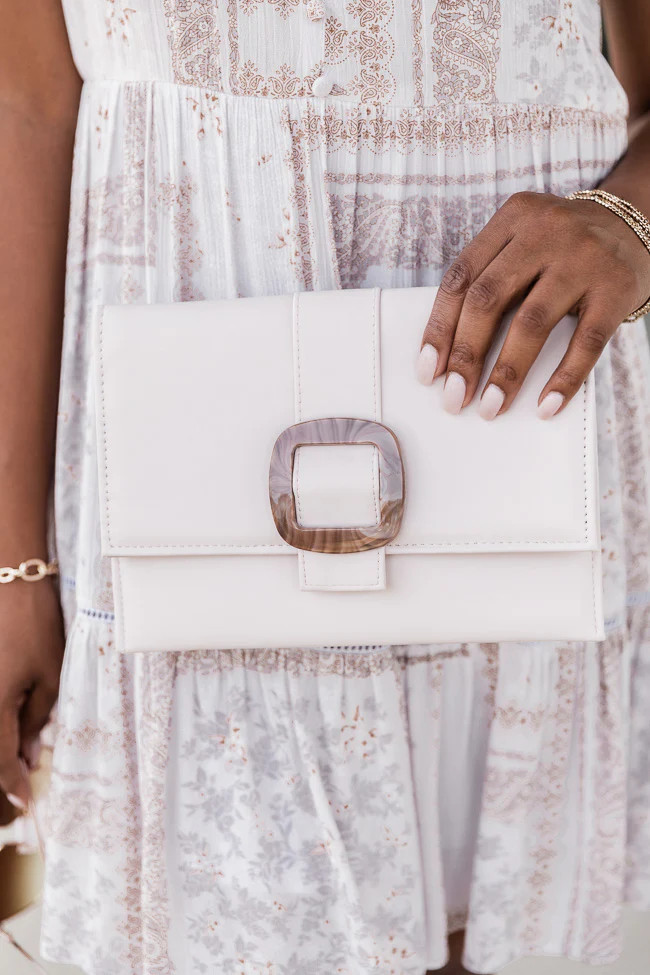 Gone By Daylight Ivory Buckle Clutch FINAL SALE | Pink Lily