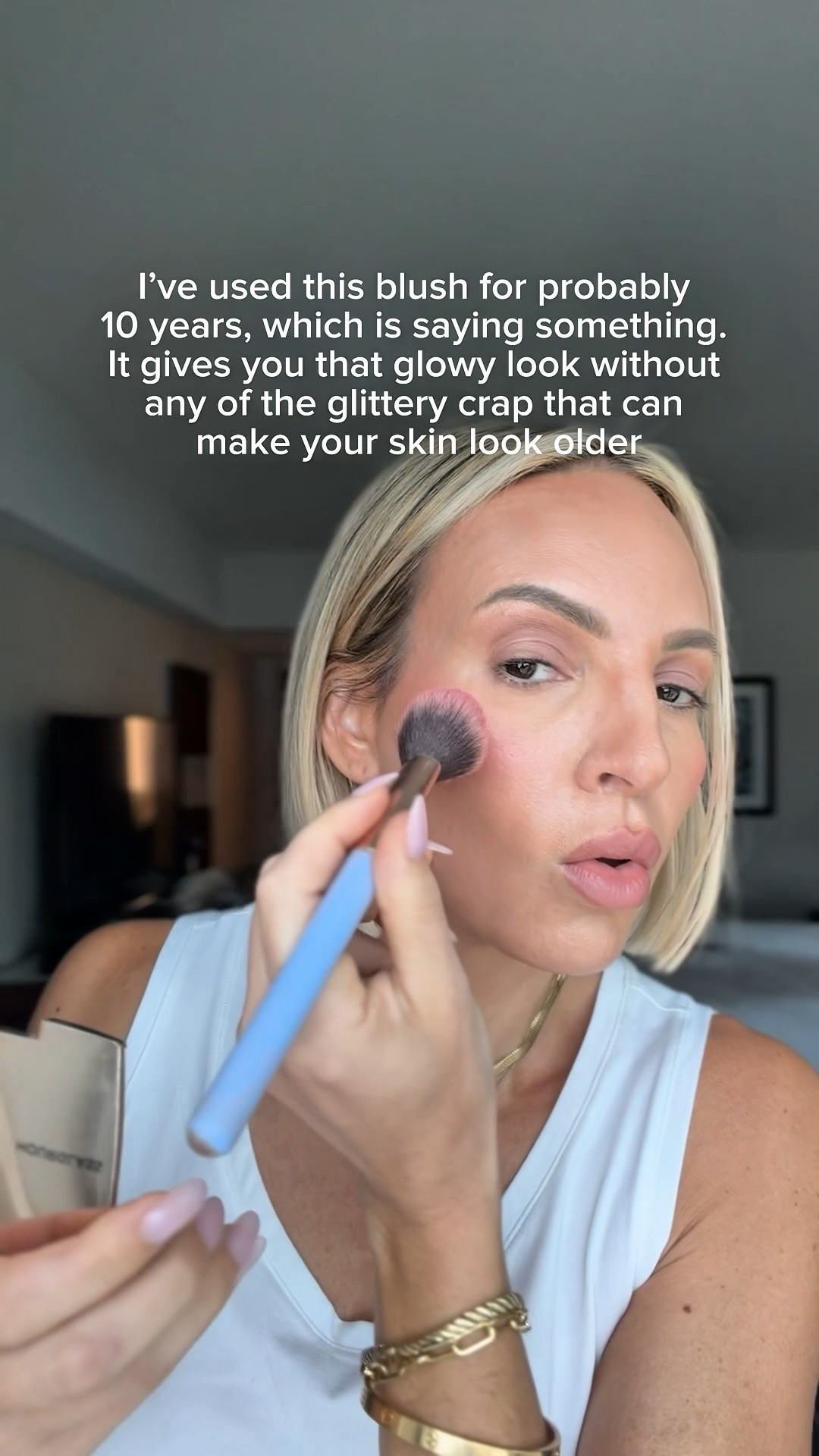 I’ve used the same blush for about seven years. I love how it has a glow to it, but it doesn’t have glitter in it. I use the shades, sublime flush. ￼

#LTKOver40 #LTKBeauty #LTKstorytime