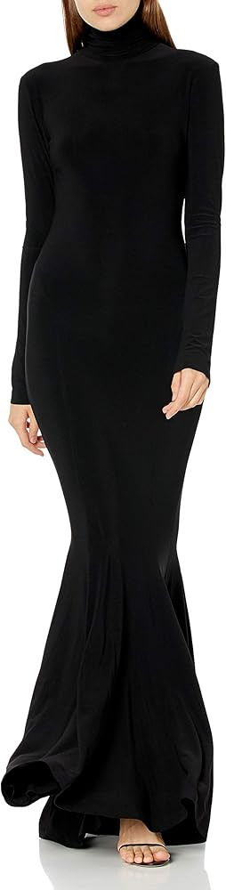 Norma Kamali Women's Turtleneck Fishtail Ruffle Dress | Amazon (US)