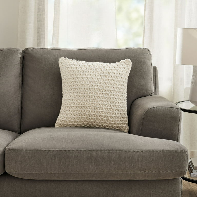 Mainstays Honeycomb Ivory Throw Pillow, 18" x 18" | Walmart (US)