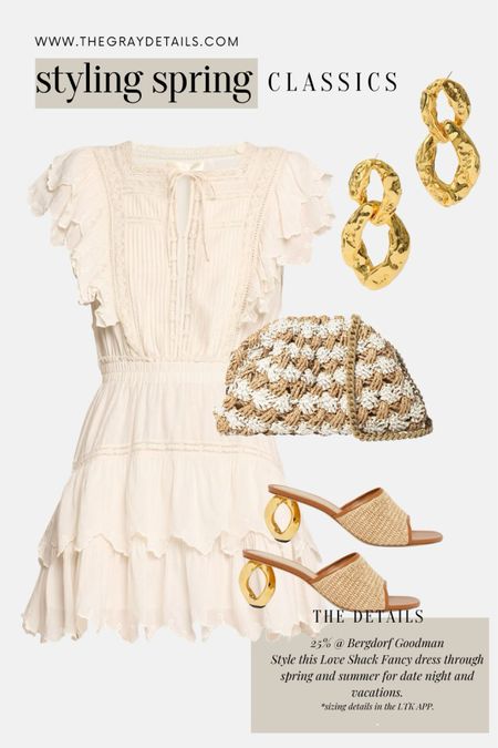 This white dress, woven bag and heels are perfect for spring date night, Easter dress or beach vacation and all 25% off at bergdorfs! Sale ends 3/25!

#LTKshoecrush #LTKsalealert #LTKitbag