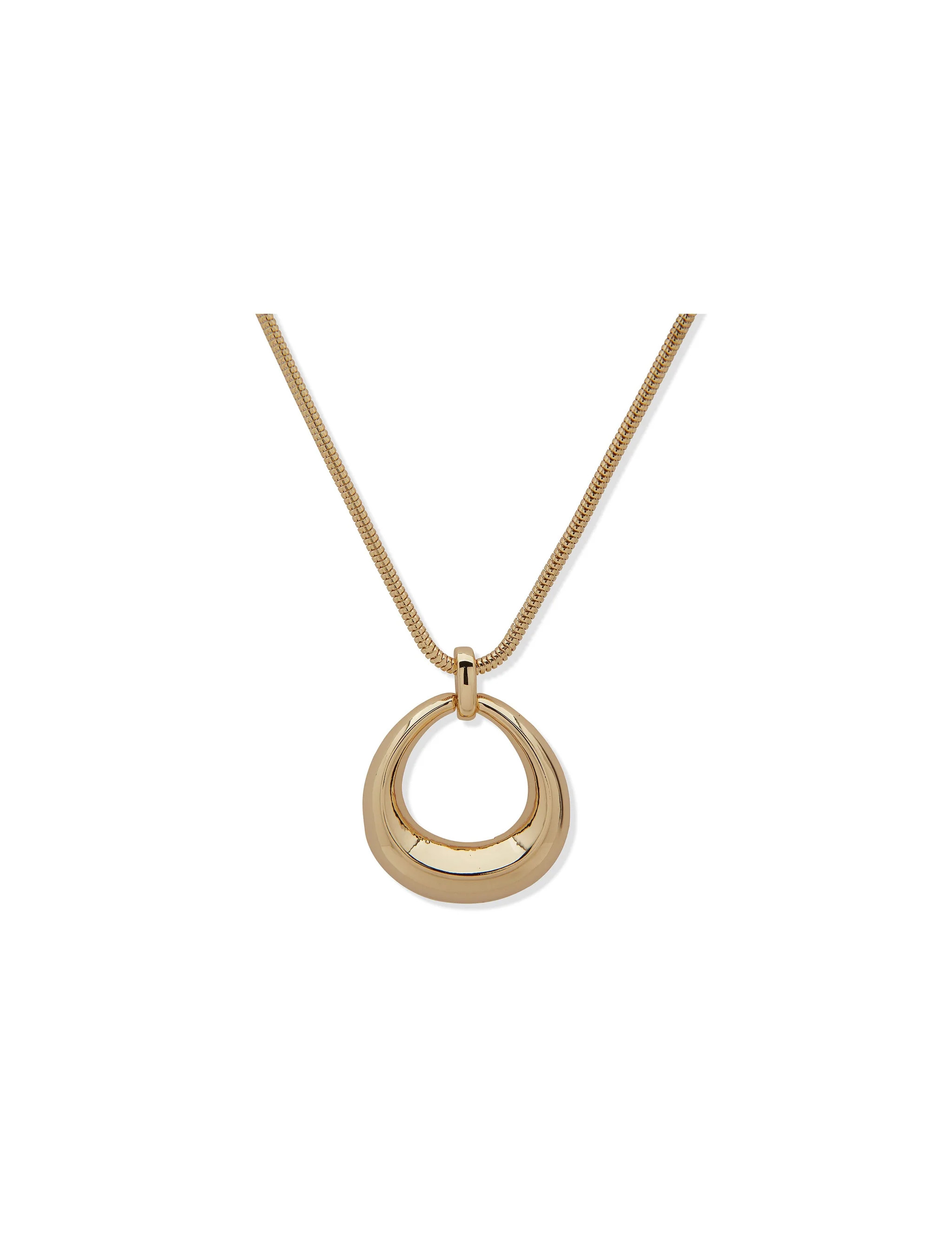 Open Oval Pendant Necklace | Anne Klein