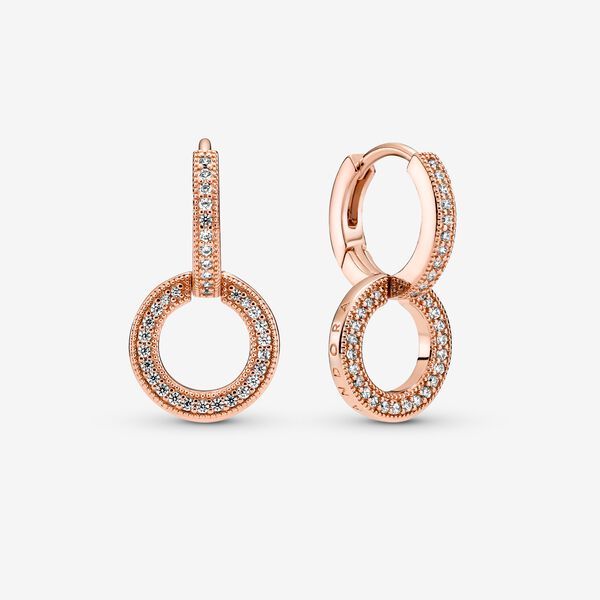 Sparkling Double Hoop Earrings | Pandora (US)