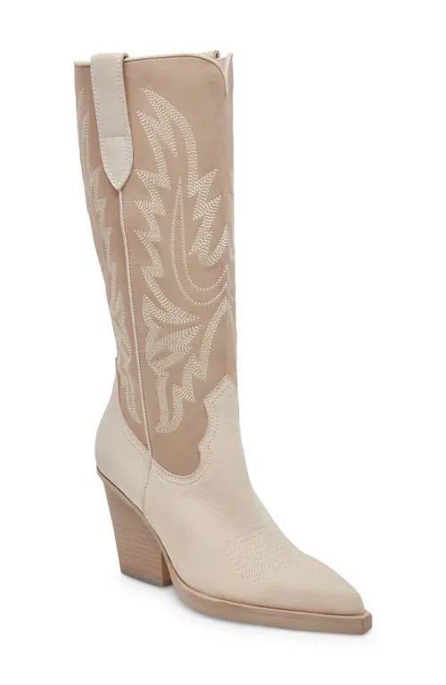 Dolce Vita Blanch Knee High Western Boot in Taupe Multi Nubuck at Nordstrom, Size 8.5 | Nordstrom