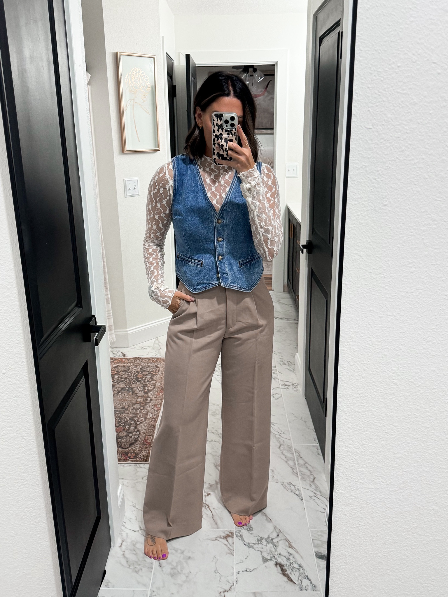 Lace bodysuit-medium
Denim vest-medium
Pants-28L

#LTKSaleAlert #LTKFindsUnder50 #LTKStyleTip