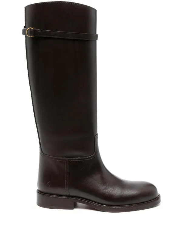 Polo Ralph Lauren Polo-Pony-motif Leather Boots | Brown | FARFETCH | Farfetch Global