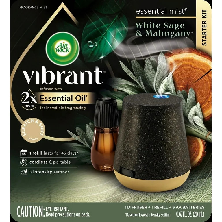 Air Wick Essential Mist Vibrant Scented Oil Air Freshener Diffuser Starter Kit, White Sage and Ma... | Walmart (US)
